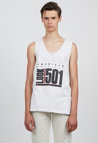 VINTAGE WHITE AMERICAN ORIGINAL TANK TOP