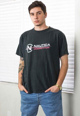 VINTAGE NAUTICA T-SHIRT LOGO 90S L 8.5