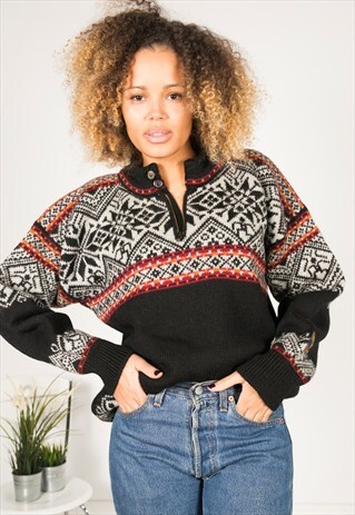 VINTAGE 80S CASUAL KNIT JUMPER / R0494