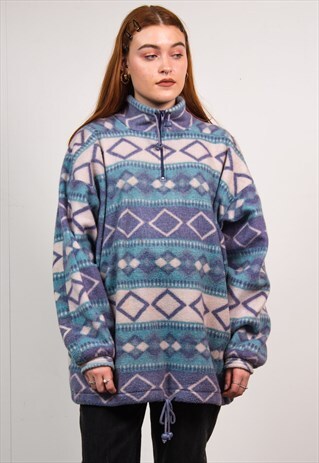 VINTAGE QUARTER ZIP FLEECE JUMPER