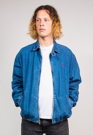 90'S VINTAGE RALPH LAUREN POLO DENIM BOMBER JACKET