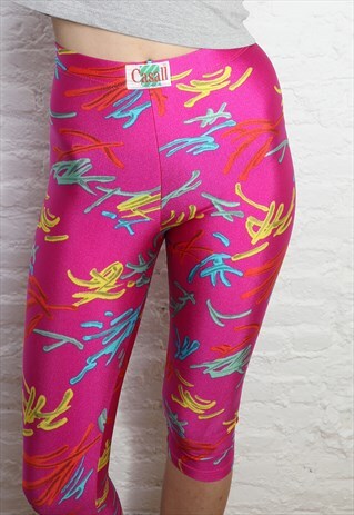 CROPPED PINK PRINT LEGGINGS