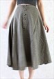 Vintage Skirt Houndstooth Black Beige T600 Size XS