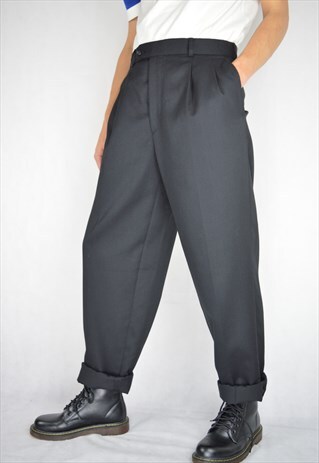 VINTAGE BLACK REGULAR CLASSIC TROUSERS