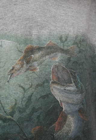 1996 VINTAGE FISHING GRAPHIC COTTON T-SHIRT 16404