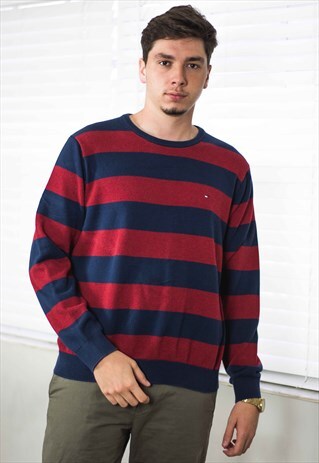 VINTAGE TOMMY HILFIGER JUMPER SWEATER LOGO 90S L 15.7