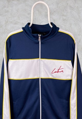 THE COUTURE CLUB BLUE TRACK JACKET STRIPED LARGE