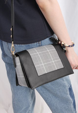 (KOREAN) HOUNDSTOOTH PLAID HANDBAG