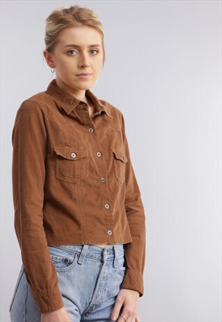 VINTAGE REWORKED CROPPED CORD SHIRT Z1017