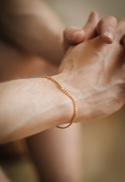 Gold link chain bracelet for men waterproof gift for him