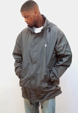 1990'S VINTAGE WINDBREAKER JACKET GREY