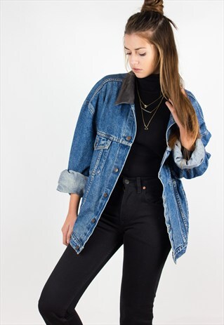 VINTAGE 80S LEVIS CONTRAST COLLAR DENIM JACKET /AVR/ R811