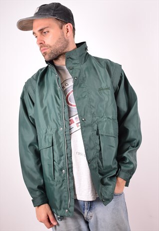 SPALDING MENS VINTAGE JACKET MEDIUM GREEN 90S