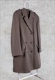 VINTAGE MILITARY PEA TRENCH COAT WOOL BROWN NETHERLANDS 52