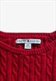 VINTAGE Y2K WOMEN'S TOMMY HILFIGER CABLE KNIT JUMPER