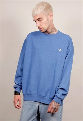 90'S OVERSIZED CHAMPION VINTAGE ROYAL BLUE SWEATSHIRT