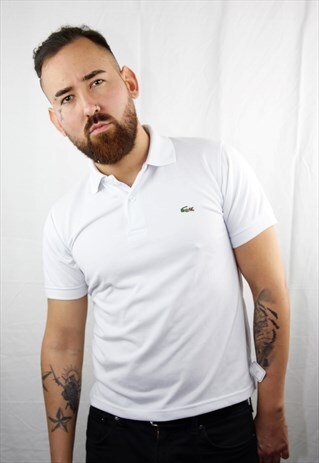 VINTAGE WHITE LACOSTE SPORT POLO SHIRT
