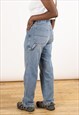 VINTAGE STRUCTURE BAGGY JEANS WOMEN'S LIGHT BLUE