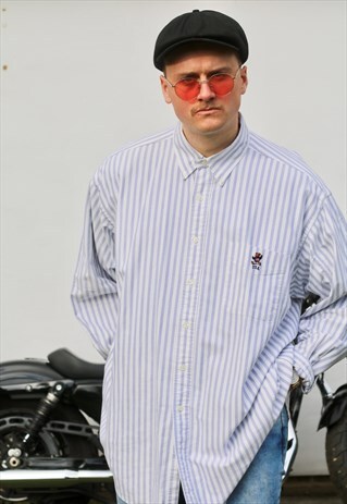 RALPH LAUREN POLO BEAR CANDY STRIPED VINTAGE SHIRT