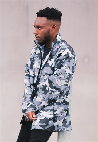 CAMO WINDBREAKER - BLUE/ GREY