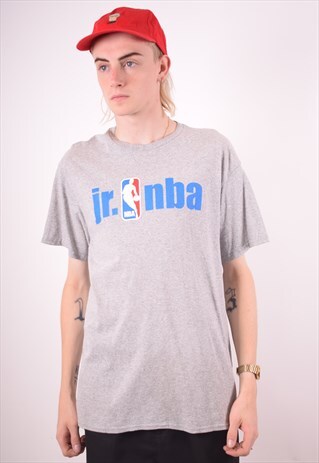 MENS VINTAGE JR.NBA T-SHIRT TOP LARGE GREY 90S