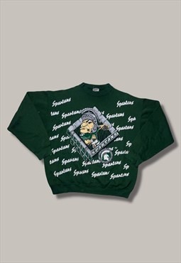 vintage green michigan state spartans jumper 