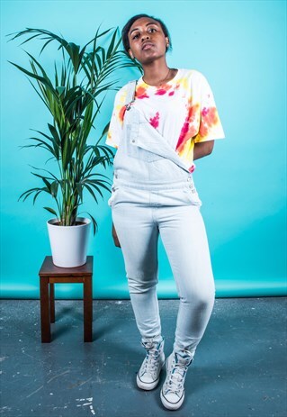 VINTAGE DUNGAREES IN LIGHT BLUE DENIM