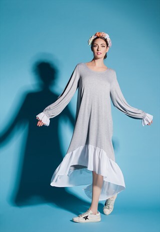 GREY MAXI DRESS/ PLUS SIZE DRESS/ SUMMER DRESS/MAXI DRESS