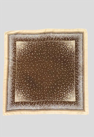 70'S VINTAGE MICHAEL OF PARIS BROWN FLORAL LADIES SCARF
