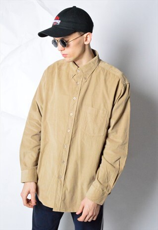 VINTAGE 90S CAMEL CORDUROY LONG SLEEVE SHIRT