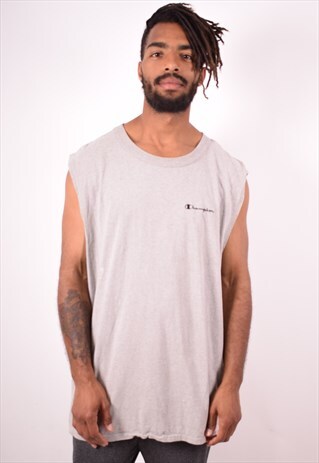 CHAMPION MENS VINTAGE VEST TOP XXL GREY 90S