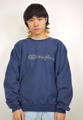 VINTAGE 90S CHAMPION NAVY SWEATSHIRT