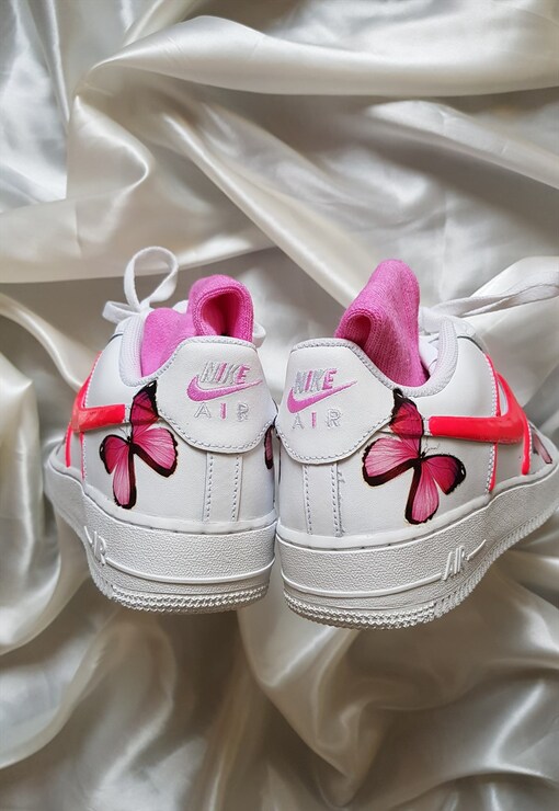 pink butterfly nike air force 1