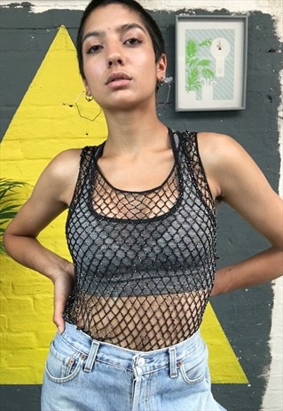 IRIDESCENT BEADED VEST