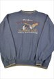 Vintage Wildlife Duck Embroidered Sweatshirt Blue XL