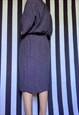 VINTAGE 80S NAVY SHIRT DRESS, WRAP, STRETCH, UK16