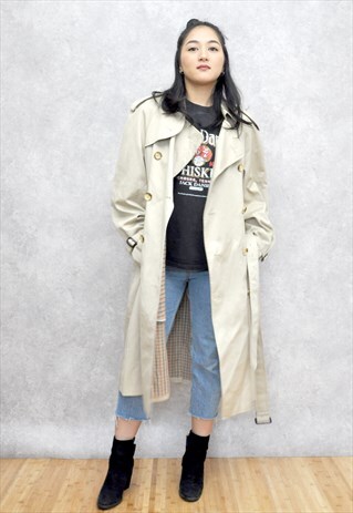 VTG 90S BEIGE TRENCH MAC SPRING COAT