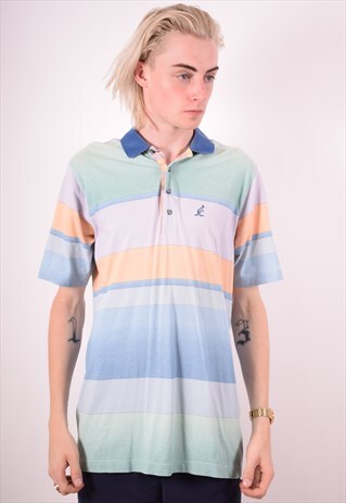 AUSTRALIAN L'ALPINA MENS VINTAGE POLO SHIRT LARGE MULTI 90S