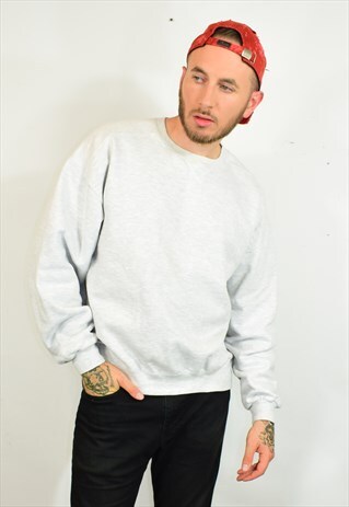 VINTAGE 90S GREY COLOUR BLOCK SWEATER SWEATSHIRT