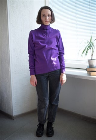 VINTAGE 90'S PURPLE HALF ZIP TOP