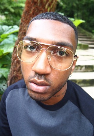 VINTAGE STYLE ROSE GOLD FRAME CLEAR OPTICAL GLASSES