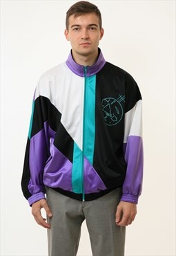 90s Vintage Oldschool  Noname Abstract Track Jacket 18794