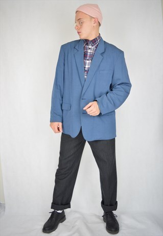 VINTAGE BLUE OVERSIZE RAVE BLAZER
