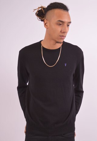 VINTAGE TRUSSARDI JUMPER SWEATER SLIM FIT BLACK