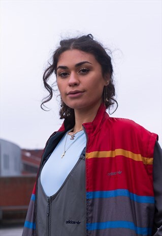 VINTAGE 90'S ADIDAS DUNGAREES AND BOMBER JACKET SET IN GREY