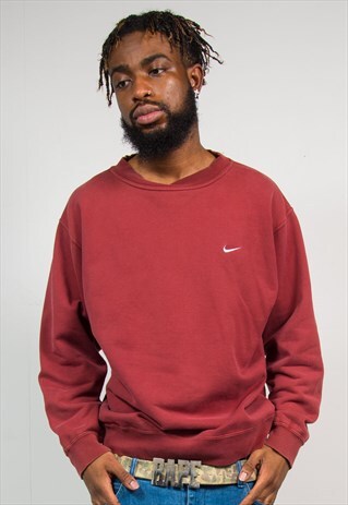 NIKE BURGUNDY 90'S SWEATSHIRT CREW NECK SWEATER