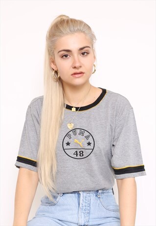 VINTAGE 90S PUMA GREY TOP T-SHIRT