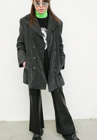VINTAGE SNAKE PATTERN JACKET DARK GREY CLASSIC OUTERWEAR