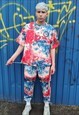 PAISLEY BEAM JOGGERS HANDMADE BANDANNA OVERALLS TIE-DYE RED