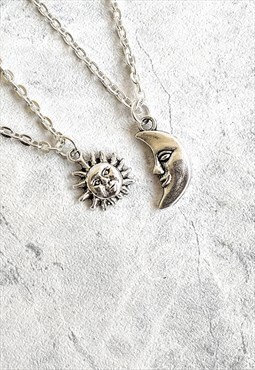 Man in the Moon and Mini Sun 2 Necklace Set